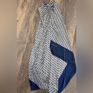 Dior Navy and Cream Monogram Scarf